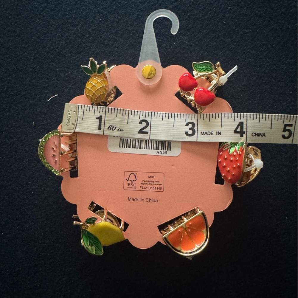 Colorful Fruit Hair Clips Set of 6 🍒 🍍🍋🍉🍊 🍓Pretty and practical too-fun 2 share! - Picture 5 of 7